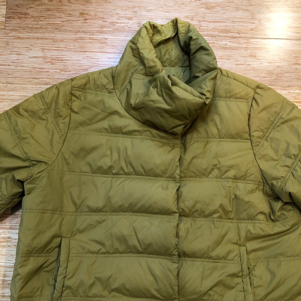 Eileen Fisher Quilted Down Green Puffer Jacket